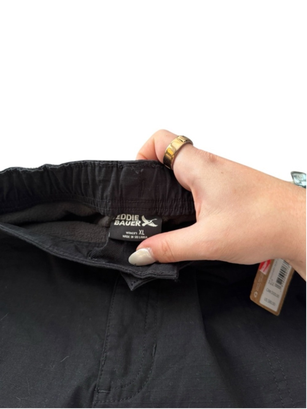Women's Eddie Bauer Pants Plus XL Black Gray Lined - Picture 4 of 5